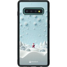 Coque Samsung Galaxy S10+ - Silicone rigide noir Noël 2023 Petit Père Flocon