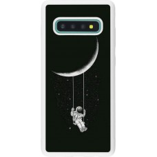 Coque Samsung Galaxy S10+ - Silicone rigide blanc Astro balançoire