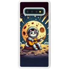 Coque Samsung Galaxy S10+ - Silicone rigide blanc AstroCat RockLune