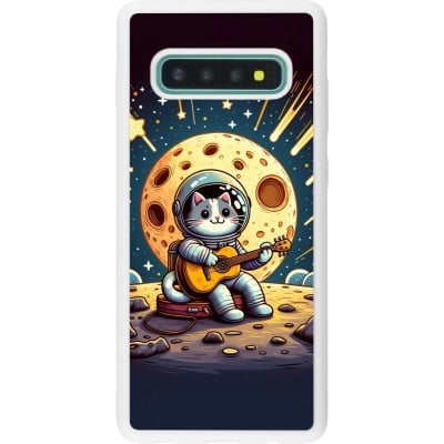 Coque Samsung Galaxy S10+ - Silicone rigide blanc AstroCat RockLune