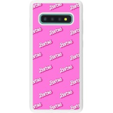 Coque Samsung Galaxy S10+ - Silicone rigide blanc Barbie Pattern