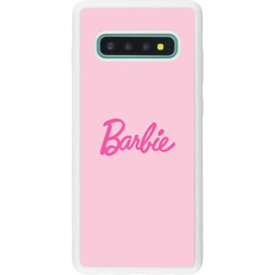 Coque Samsung Galaxy S10+ - Silicone rigide blanc Barbie Text