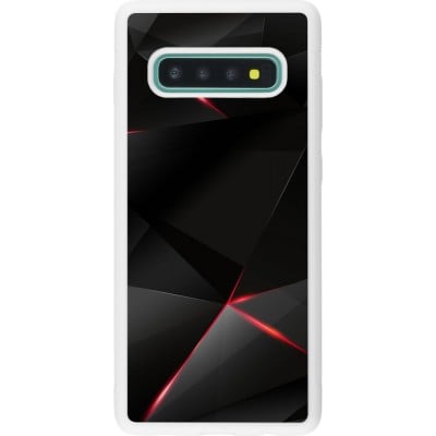 Coque Samsung Galaxy S10+ - Silicone rigide blanc Black Red Lines