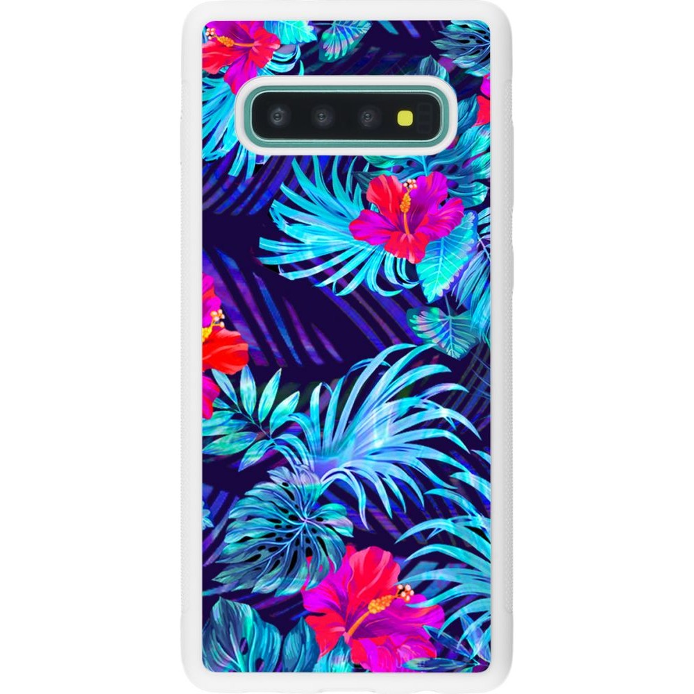 Coque Samsung Galaxy S10+ - Silicone rigide blanc Blue Forest