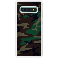 Coque Samsung Galaxy S10+ - Silicone rigide blanc Camouflage 3