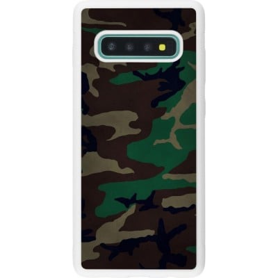 Coque Samsung Galaxy S10+ - Silicone rigide blanc Camouflage 3