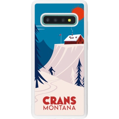 Coque Samsung Galaxy S10+ - Silicone rigide blanc Crans-Montana Cabane