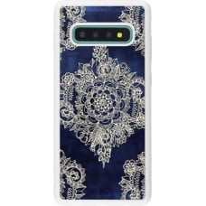 Coque Samsung Galaxy S10+ - Silicone rigide blanc Cream Flower Moroccan