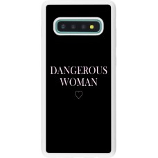 Coque Samsung Galaxy S10+ - Silicone rigide blanc Dangerous woman