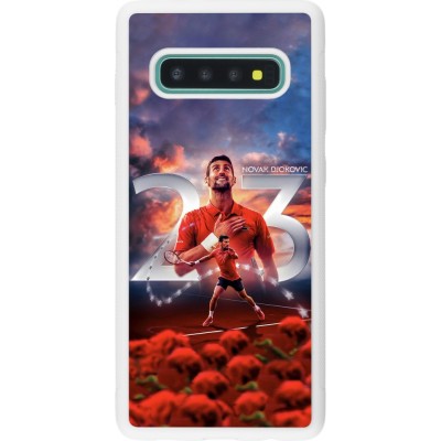 Coque Samsung Galaxy S10+ - Silicone rigide blanc Djokovic 23 Grand Slam