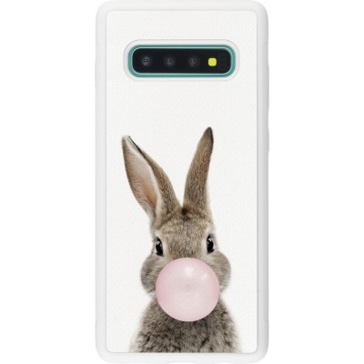 Coque Samsung Galaxy S10+ - Silicone rigide blanc Easter 2023 bubble gum bunny