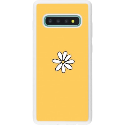 Coque Samsung Galaxy S10+ - Silicone rigide blanc Easter 2023 daisy