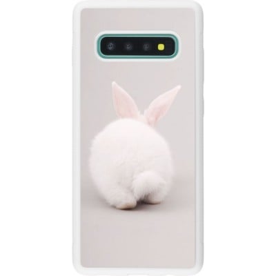 Coque Samsung Galaxy S10+ - Silicone rigide blanc Easter 2024 bunny butt