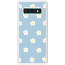 Coque Samsung Galaxy S10+ - Silicone rigide blanc Easter 2024 daisy flower