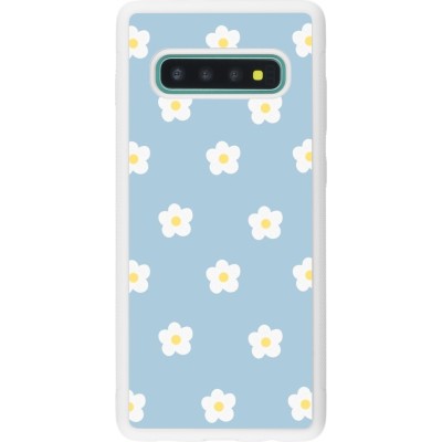 Coque Samsung Galaxy S10+ - Silicone rigide blanc Easter 2024 daisy flower