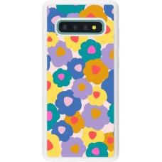 Coque Samsung Galaxy S10+ - Silicone rigide blanc Easter 2024 flower power