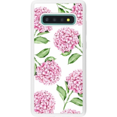 Coque Samsung Galaxy S10+ - Silicone rigide blanc Easter 2024 pink flowers