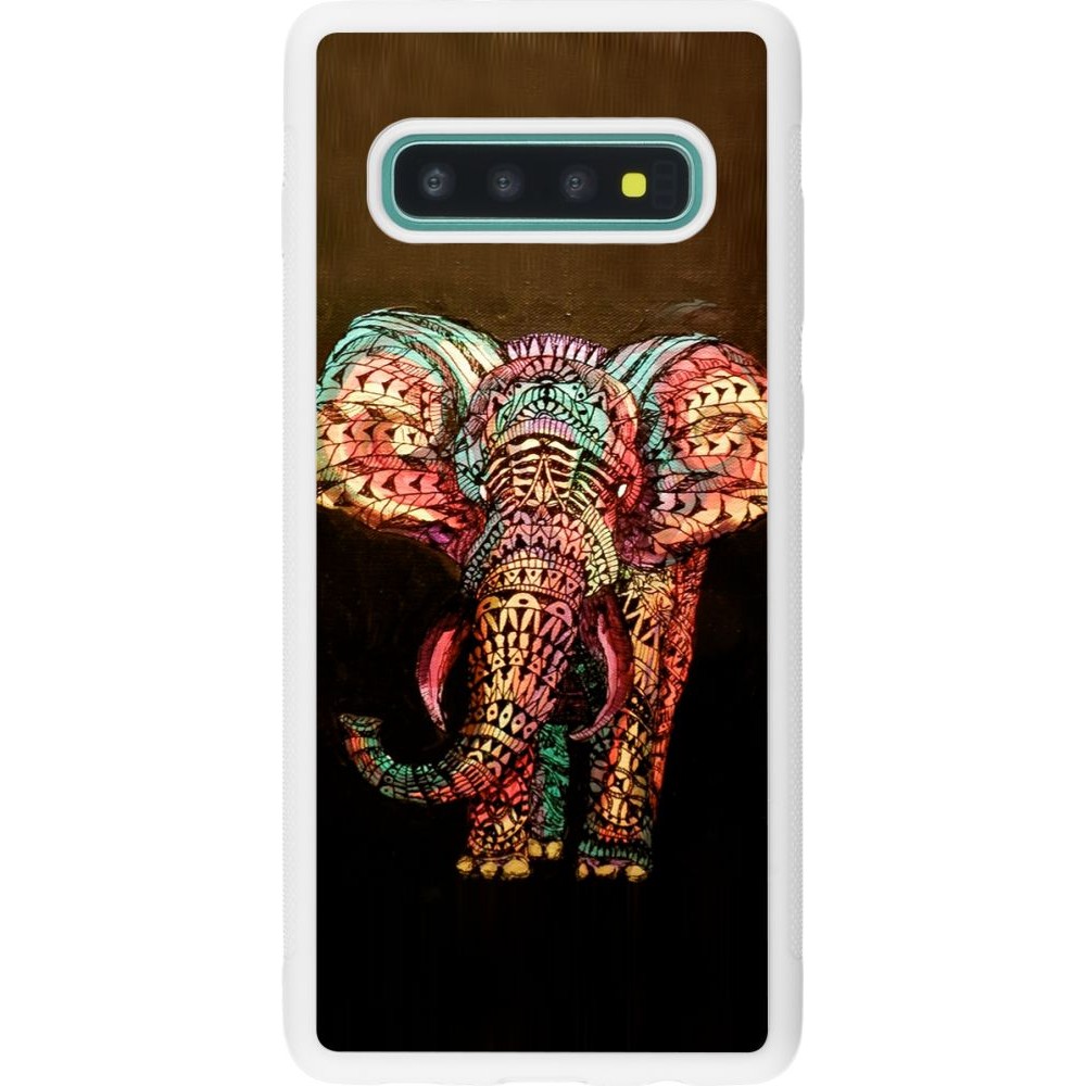 Coque Samsung Galaxy S10+ - Silicone rigide blanc Elephant 02