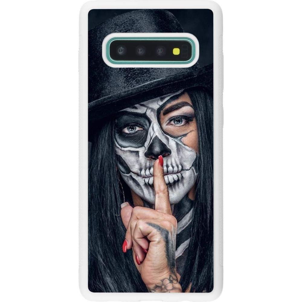 Coque Samsung Galaxy S10+ - Silicone rigide blanc Halloween 18 19