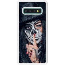 Coque Samsung Galaxy S10+ - Silicone rigide blanc Halloween 18 19