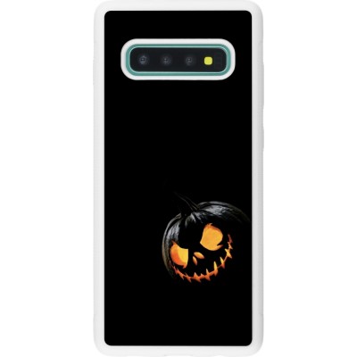 Coque Samsung Galaxy S10+ - Silicone rigide blanc Halloween 2023 discreet pumpkin