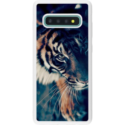 Coque Samsung Galaxy S10+ - Silicone rigide blanc Incredible Lion