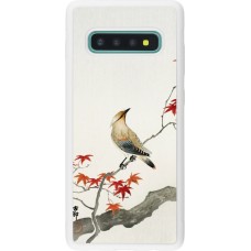 Coque Samsung Galaxy S10+ - Silicone rigide blanc Japanese Bird