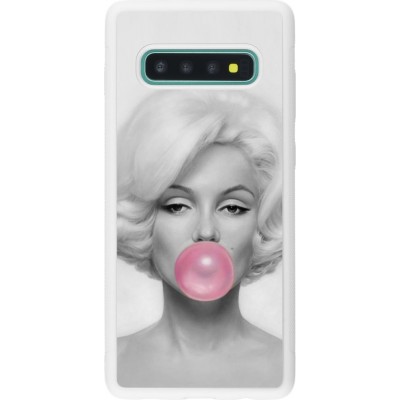 Coque Samsung Galaxy S10+ - Silicone rigide blanc Marilyn Bubble