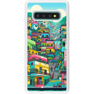 Coque Samsung Galaxy S10+ - Silicone rigide blanc Medellin Comuna 13 Art