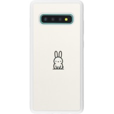 Coque Samsung Galaxy S10+ - Silicone rigide blanc Minimal bunny cutie