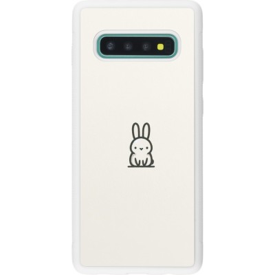 Coque Samsung Galaxy S10+ - Silicone rigide blanc Minimal bunny cutie