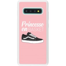 Coque Samsung Galaxy S10+ - Silicone rigide blanc princesse en basket