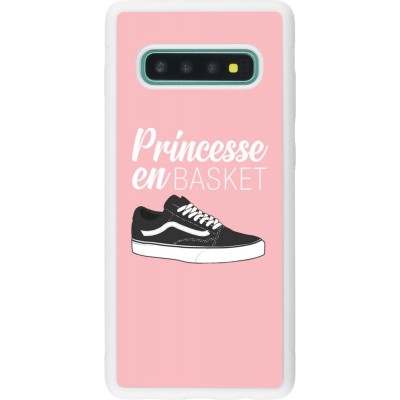 Coque Samsung Galaxy S10+ - Silicone rigide blanc princesse en basket