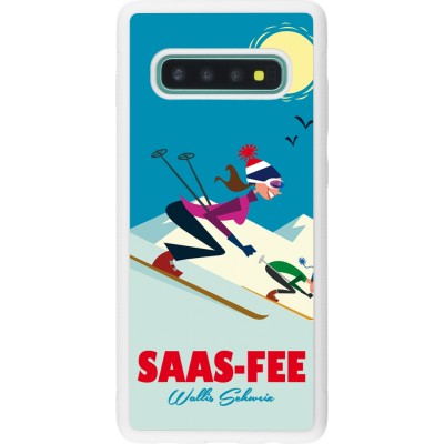 Coque Samsung Galaxy S10+ - Silicone rigide blanc Saas-Fee Ski Downhill