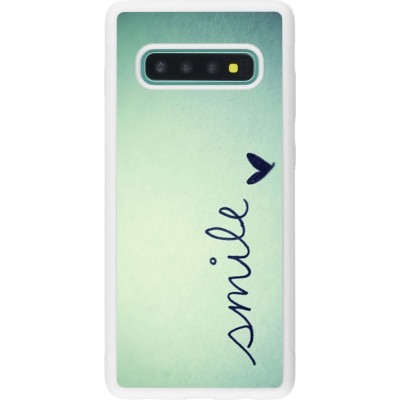 Coque Samsung Galaxy S10+ - Silicone rigide blanc Smile