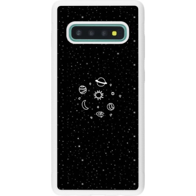 Coque Samsung Galaxy S10+ - Silicone rigide blanc Space Doodle