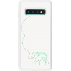 Coque Samsung Galaxy S10+ - Silicone rigide blanc Spring 23 baby elephant