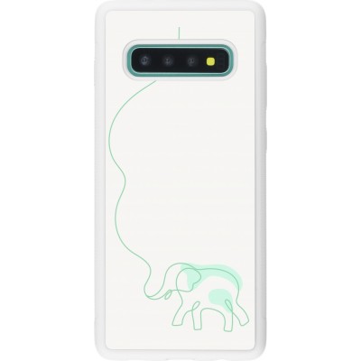 Coque Samsung Galaxy S10+ - Silicone rigide blanc Spring 23 baby elephant