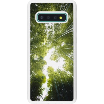 Coque Samsung Galaxy S10+ - Silicone rigide blanc Spring 23 forest blue sky