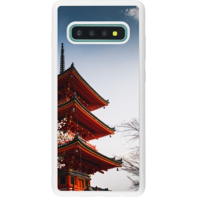 Coque Samsung Galaxy S10+ - Silicone rigide blanc Spring 23 Japan