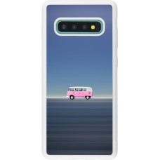 Coque Samsung Galaxy S10+ - Silicone rigide blanc Spring 23 pink bus