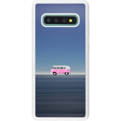 Coque Samsung Galaxy S10+ - Silicone rigide blanc Spring 23 pink bus