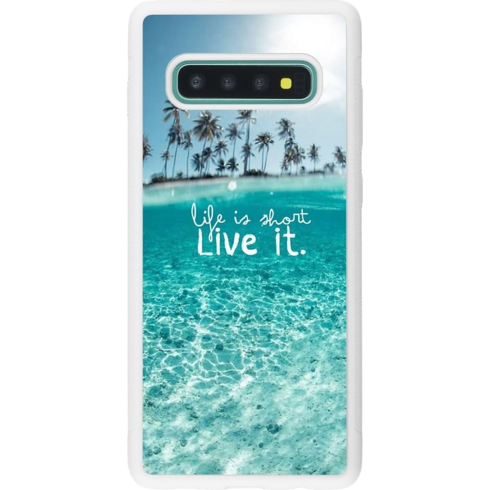 Coque Samsung Galaxy S10+ - Silicone rigide blanc Summer 18 24