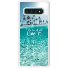 Coque Samsung Galaxy S10+ - Silicone rigide blanc Summer 18 24