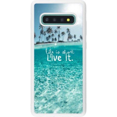 Coque Samsung Galaxy S10+ - Silicone rigide blanc Summer 18 24