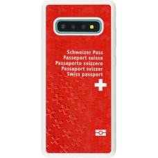 Coque Samsung Galaxy S10+ - Silicone rigide blanc Swiss Passport