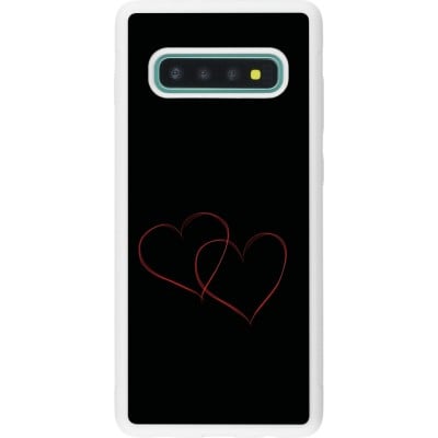 Coque Samsung Galaxy S10+ - Silicone rigide blanc Valentine 2023 attached heart