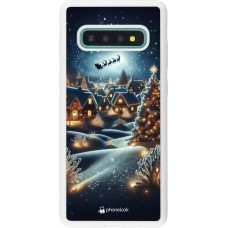 Coque Samsung Galaxy S10+ - Silicone rigide blanc Noël 2023 Christmas is Coming