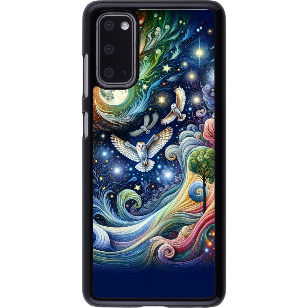 Coque Samsung Galaxy S20 - hibou volant floral