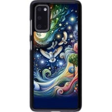 Coque Samsung Galaxy S20 - hibou volant floral